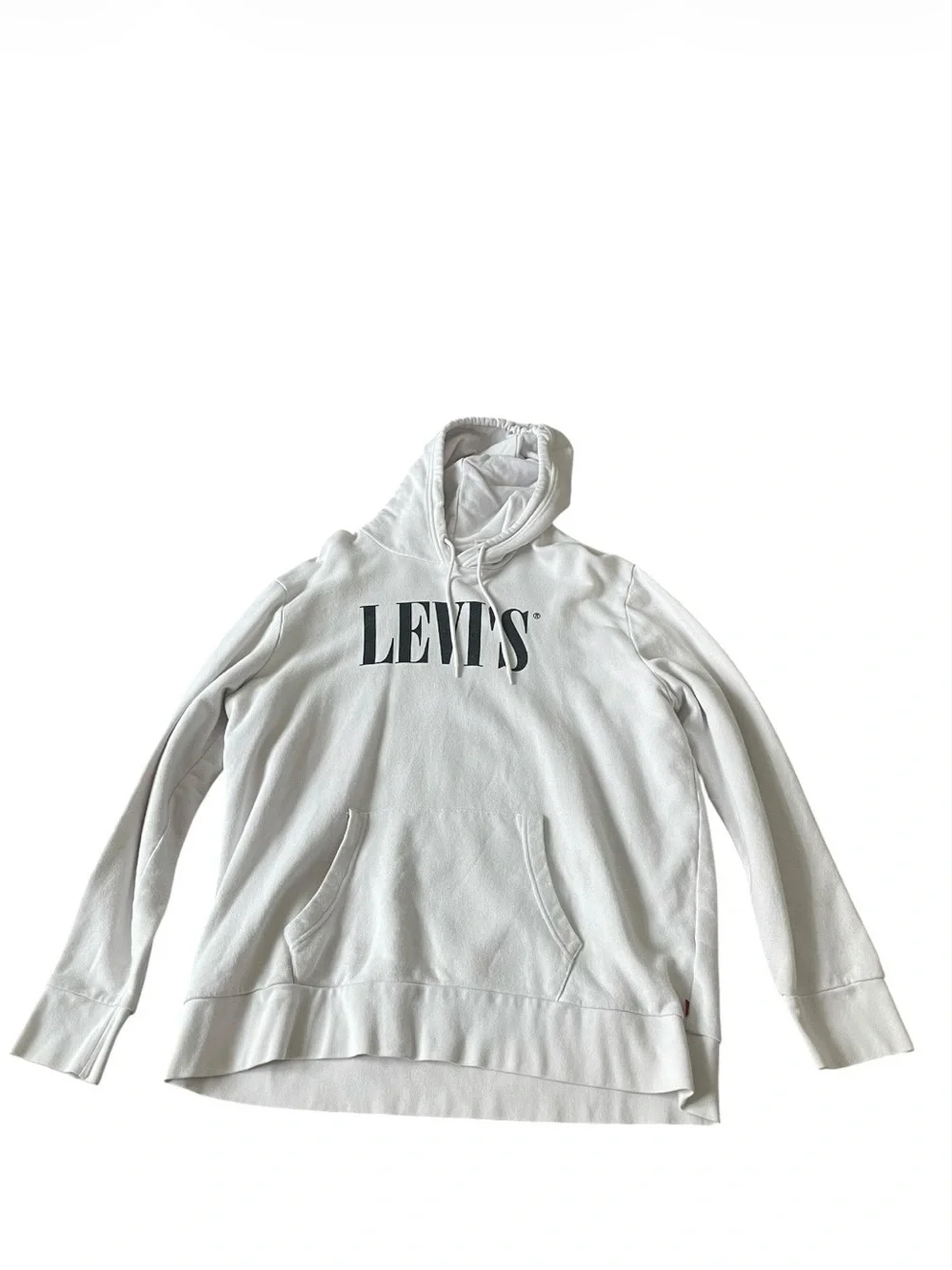 Levi's Men's White Hoodie with Black Logo